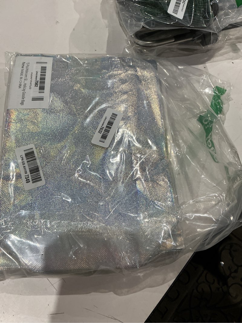 Condition photo showing Good Condition for racetop 15 pcs iridescent glossy gift bags medium size, 8x4x10 inch holographic reusable gift bags with handles, ideal for birthday, wedding, bachelorette, party favors, holiday goodie iridescent 1 count (pack of 15)