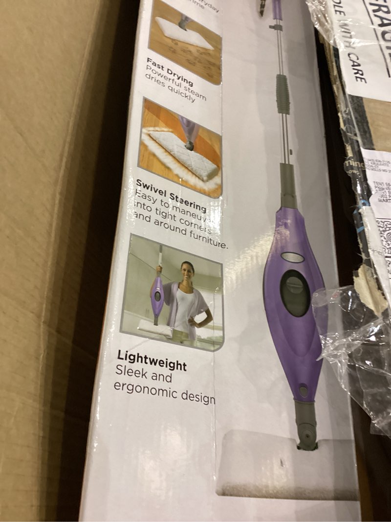 Condition photo showing As Is for Shark Steam Pocket Mop with 2 Washable Double-sided Pads, Steam Sanitization, Swivel Steering, Lightweight, Steam Cleaner for Sealed Hard Floors, Hardwood, Marble, Tile, Purple, S3501 Steam Pocket Essentials