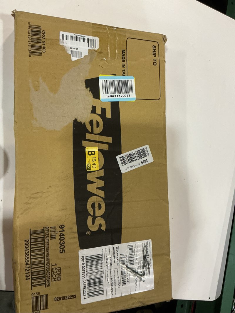 Condition photo showing New/Like New for fellowes office suites underdesk keyboard drawer, black/silver (9140305)