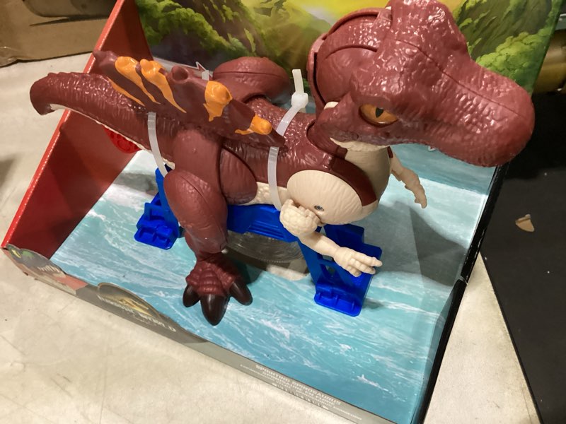 Condition photo showing Good Condition for fisher-price imaginext jurassic world rebirth dinosaur toy, sprinting spinosaurus figure with lunge & chomp motion, 9 inches tall