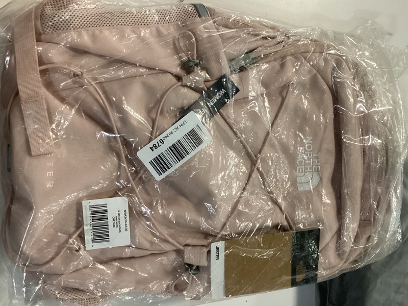 Condition photo showing New/Like New for the north face women's jester everyday laptop backpack - commuter travel bag, laptop sleeve, water-repellent, pink moss, one size one size pink moss