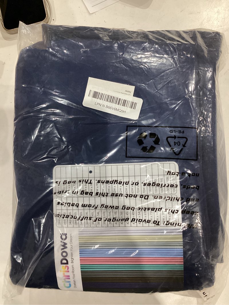 Condition photo showing Good Condition for ChrisDowa Blackout Curtains 90 Inches Long 2 Panels Set for Living Room, Grommet Thermal Insulated Room Darkening Curtains for Bedroom (Navy Blue, 52 x 90 Inch) 52"W x 90"L (Pack of 2) Navy Blue