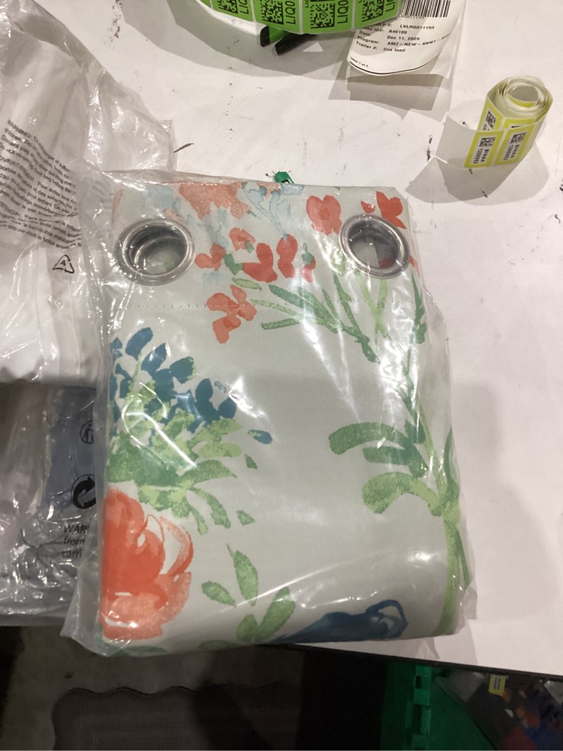 Condition photo showing New/Like New for 100% Floral Blackout Curtains 96 Inches Long for Bedroom, Mixed Blue Farmhouse Sound Proof Window Treatments, Light Blocking Energy Saving Watercolor Flower Pattern Drapes 2 Panels Set 52" W 52"W x 96"L (Pack of 2) Floral | Navy Blue