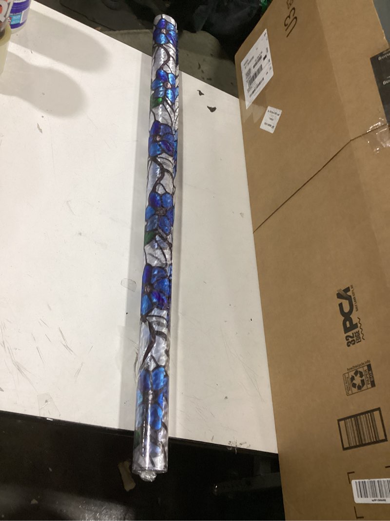 Condition photo showing Good Condition for QHY Sunshine Privacy Window Film with Installation Tool Decorative Stained Glass Window Stickers Reusable Window Film (Indigo Rainbow, 35.4 x 157.4) 35.4 x 157.4 Indigo Rainbow