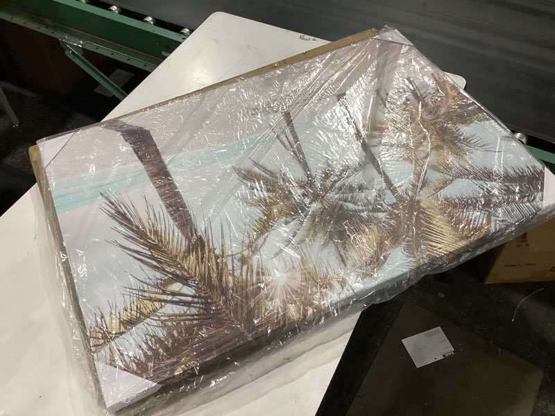 Condition photo showing New/Like New for wallsup decor beach palm trees wall art: tropical coastal picture ocean painting sunset seascape print on canvas sea artwork for bedroom coastal palm tree 36"l x 24"w