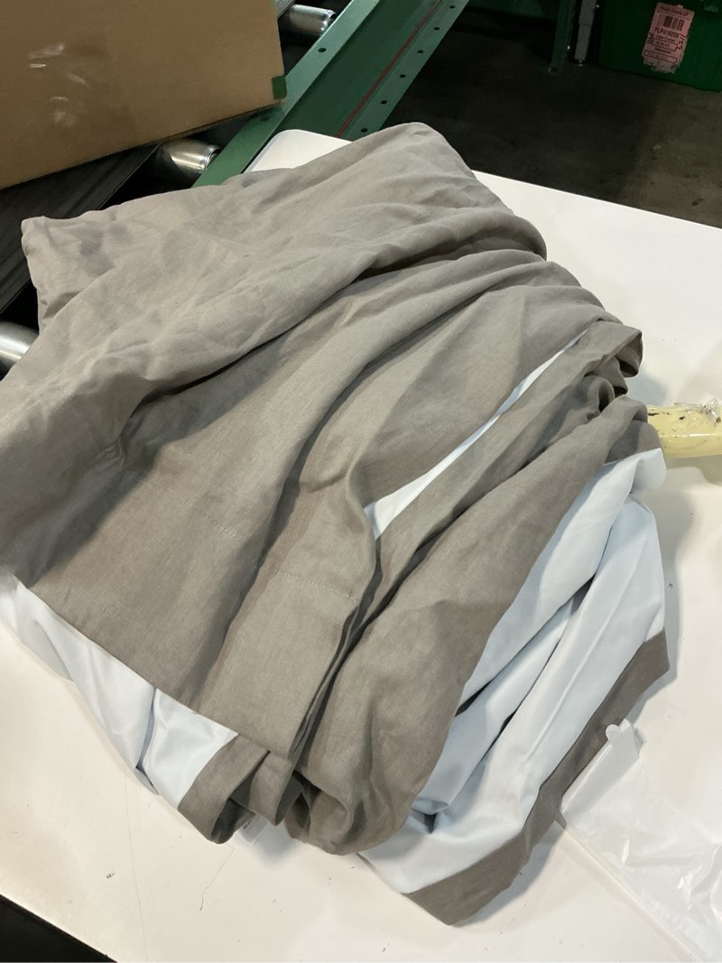 Condition photo showing As Is for european linen true blackout curtain, 48x96, grey (1 panel only )