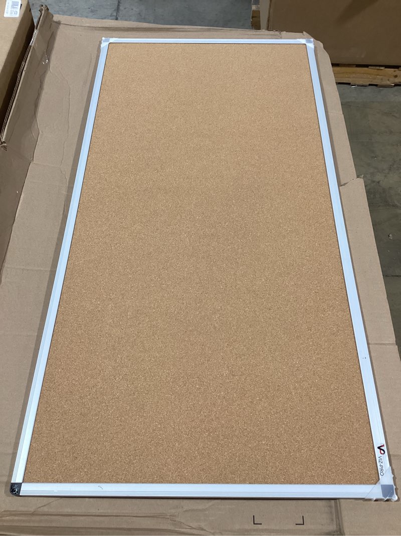 Condition photo showing Good Condition for VIZ-PRO Cork Notice Board, 48 X 24 Inches, Silver Aluminium Frame