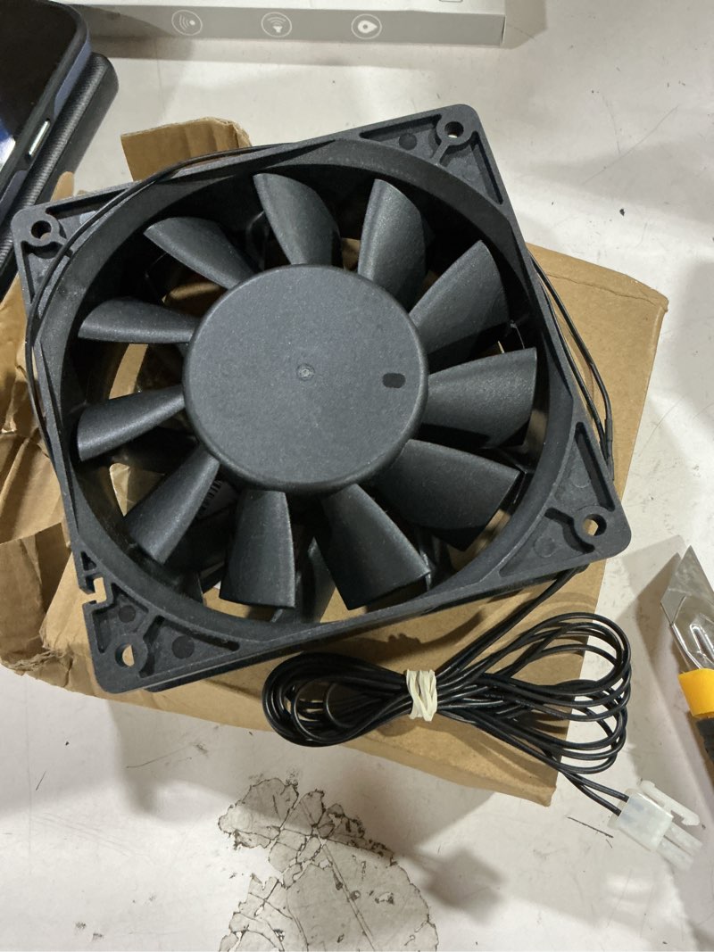 Condition photo showing New/Like New for xy-12038b2h high air volume ec-fan fit for hte12038d fan 110v-220v 0.06a 50/60hz 12cm 120×120×38mm for ice maker cabinet cooling