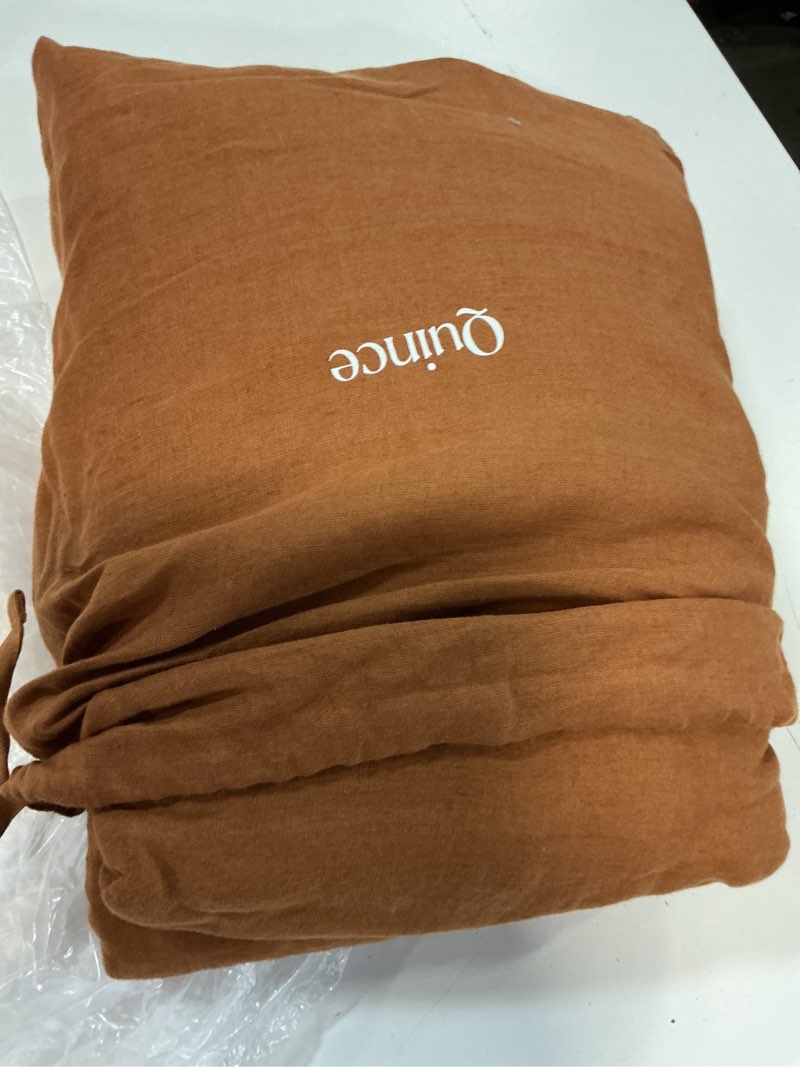 Condition photo showing Good Condition for european linen duvet cover set, full/queen, terracotta