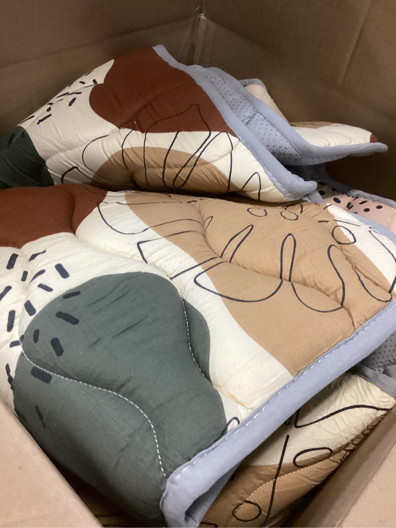 Condition photo showing As Is for Blissful Diary Baby Play Mats for Floor, 71x59 Inch Extra Thicker & Large Soft Cushioning Foam Playmats for Babies and Toddlers, Foldable Washable Baby Crawling Mat for Playpen, Boho Design Boho 71" X 59"