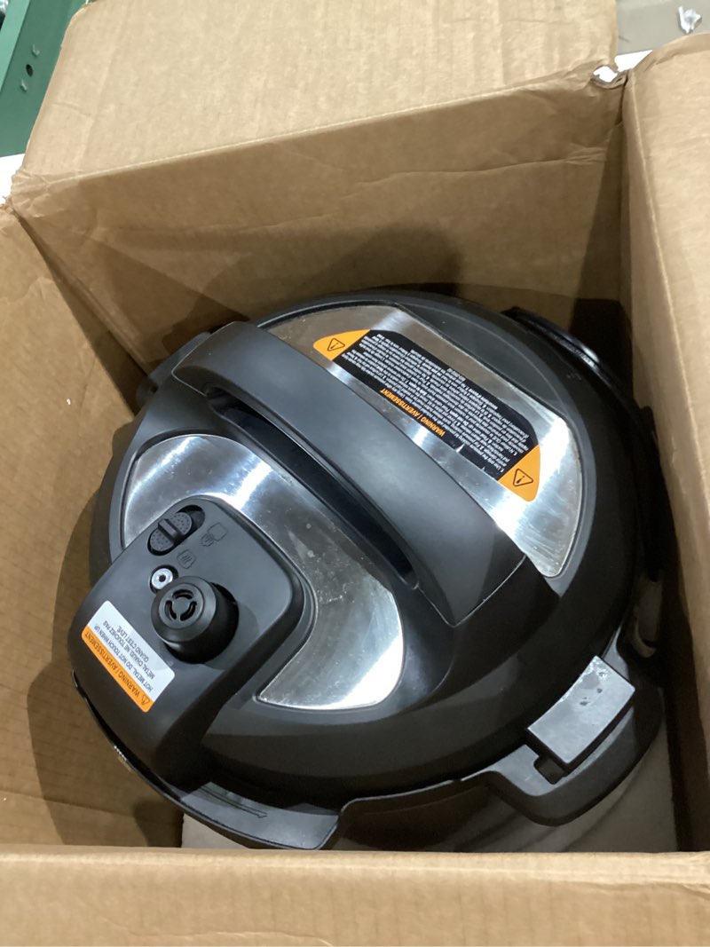 Condition photo showing As Is for instant pot duo 7-in-1 electric pressure cooker, slow cooker, rice, steamer, sauté, yogurt maker, warmer & sterilizer, includes app with over 800 recipes, stainless steel, 6 quart 6 quarts