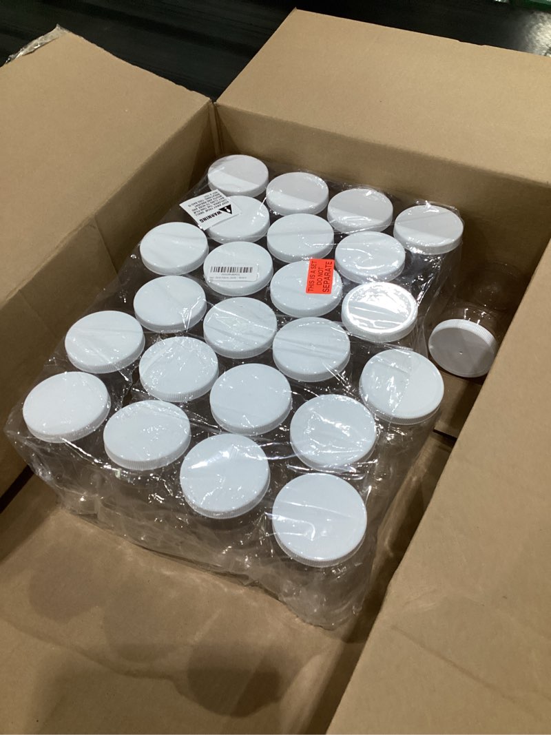 Condition photo showing Good Condition for smart solutions clear plastic mason jars (18 oz 24 pack) | with screw-on airtight lids | refillable | no bpa | perfect for crafts, herbs, slime, food & liquids | made in usa 18 oz 24 pack white