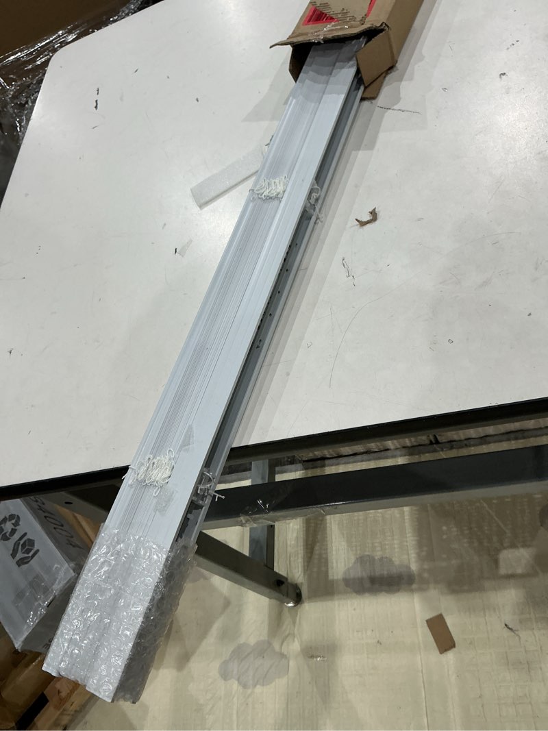 Condition photo showing Good Condition for item similar// lazblinds no tools-no drill 1\" vinyl horizontal mini blinds, cordless blinds for windows, custom cut to size light filtering horizontal window blinds, white
