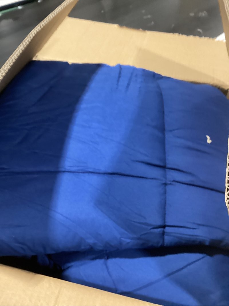 Condition photo showing Good Condition for bare home comforter set - oversized king size - ultra-soft - goose down alternative - premium 1800 series - all season warmth (oversized king, dark blue) oversized king 15 - dark blue