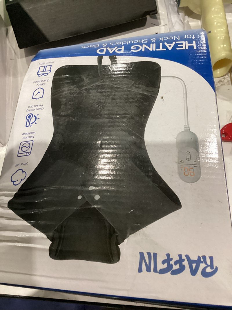 Condition photo showing As Is for Heating Pad for Neck Shoulders Back, Christmas Gifts for Women Men Mom Dad, FSA Eligible, Large Electric Heated Pad for Full Body Pain Relief, Stocking Stuffers & White Elephant Gifts for Grandparents