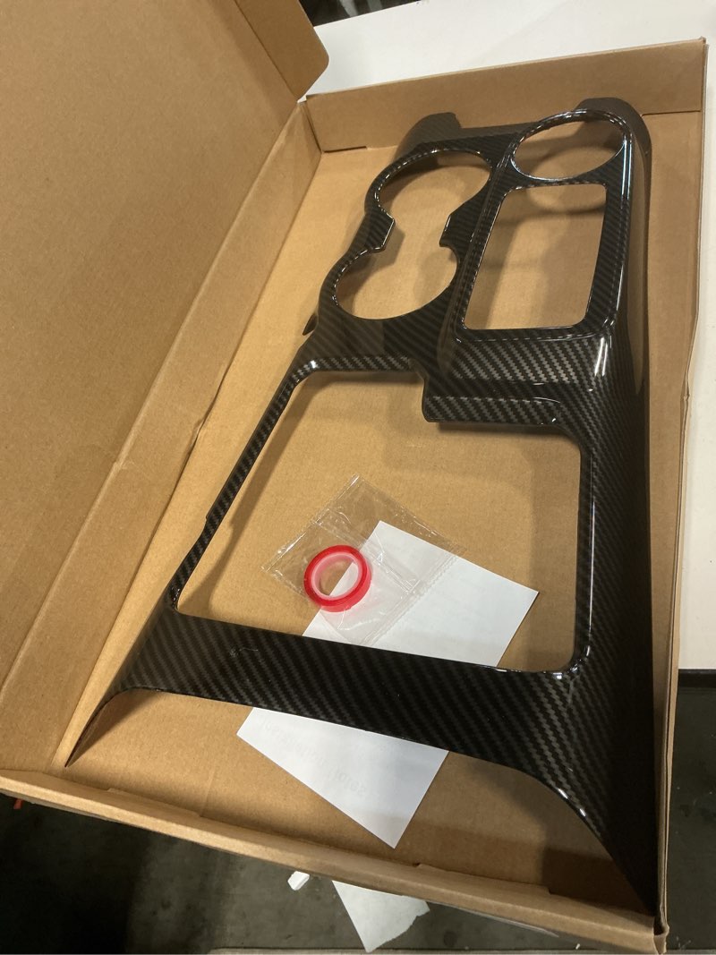 Condition photo showing Good Condition for Gear Shift Panel Cover Center Console Cup Holder Trim Compatible with Ford Bronco 2021-2024 Interior Accessories, Carbon Fiber (Not for Bronco Sport) Carbon Fiber Bronco