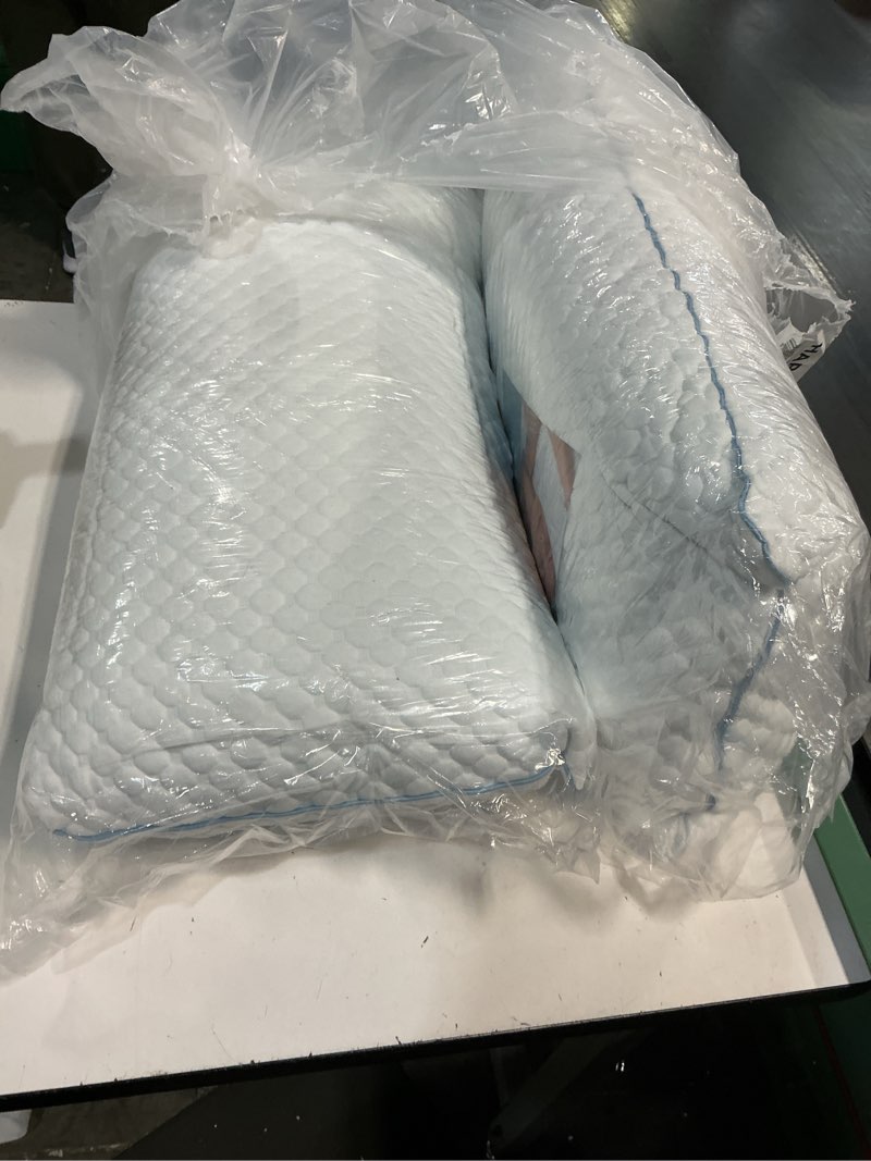 Condition photo showing Good Condition for VVZ Cooling Bed Pillows Queen Size Set of 2, Shredded Memory Foam Pillows for Side Back Stomach Sleepers, Luxury Cool Gel Adjustable Firm Bed Pillows for Sleeping 2 Pack Queen Size 20 x 30 Inches Queen (Pack of 2)
