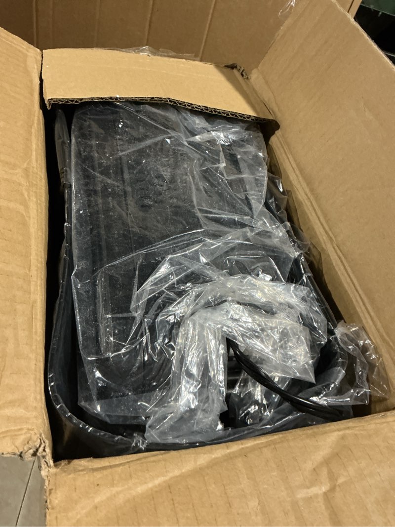 Condition photo showing As Is for amazon basics cross cut paper and credit card shredder, 12 sheet (new model), black 12 sheet black