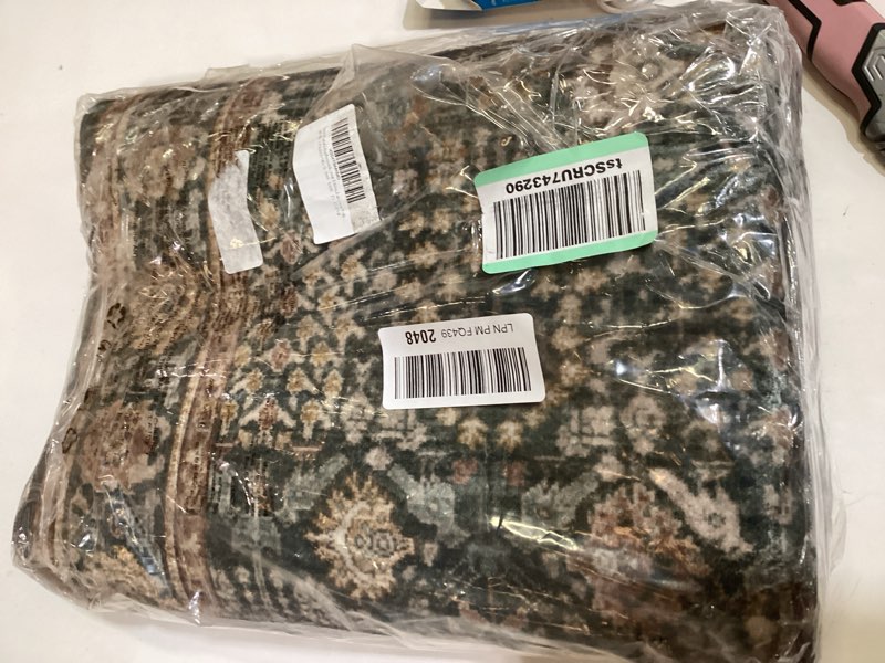 Condition photo showing Good Condition for bavni washable rug runners for hallways-vintage runner rug 2'6''x8 low pile floral rugs, non-slip indoor throw carpet for living room bedroom kitchen, dark green/multi 2'6x8 dark green/multi