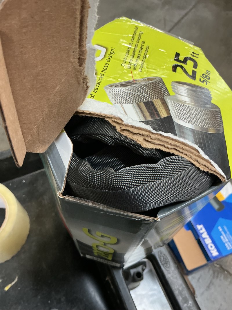 Condition photo showing As Is for teknor apex zero-g 5/8 in. d x 25 ft. l heavy duty commercial grade garden hose
