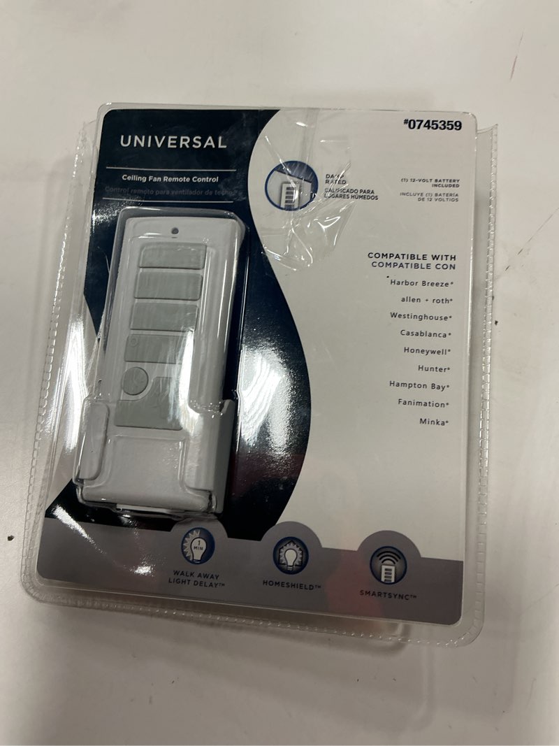 Condition photo showing As Is for Harbor Breeze 40837 Off-White Handheld Universal Ceiling Fan Remote Control