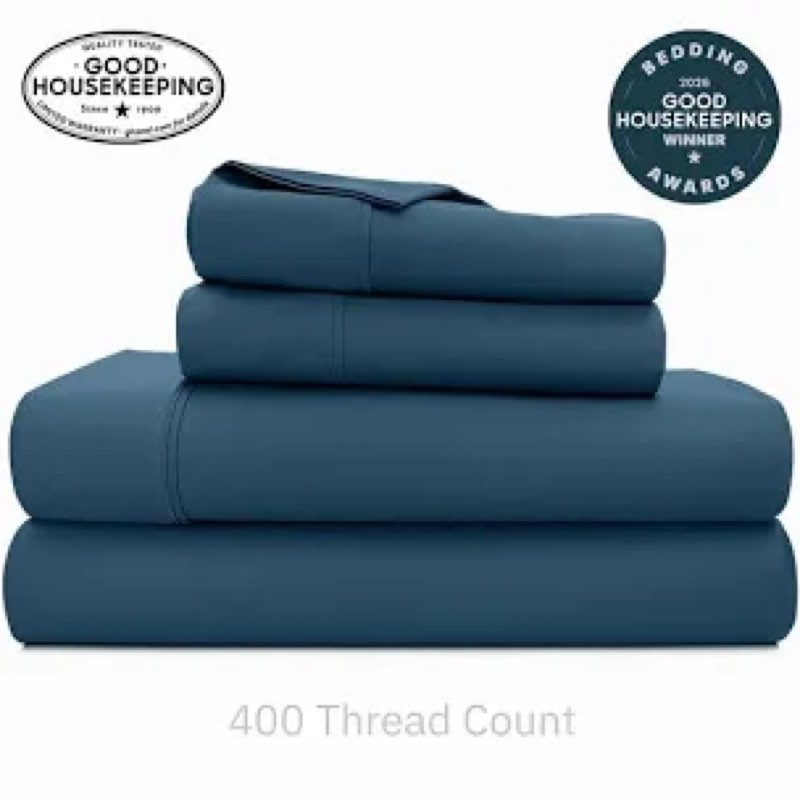 california design den queen sheet set - soft 400 thread count sateen, natural 100% cotton sheets for