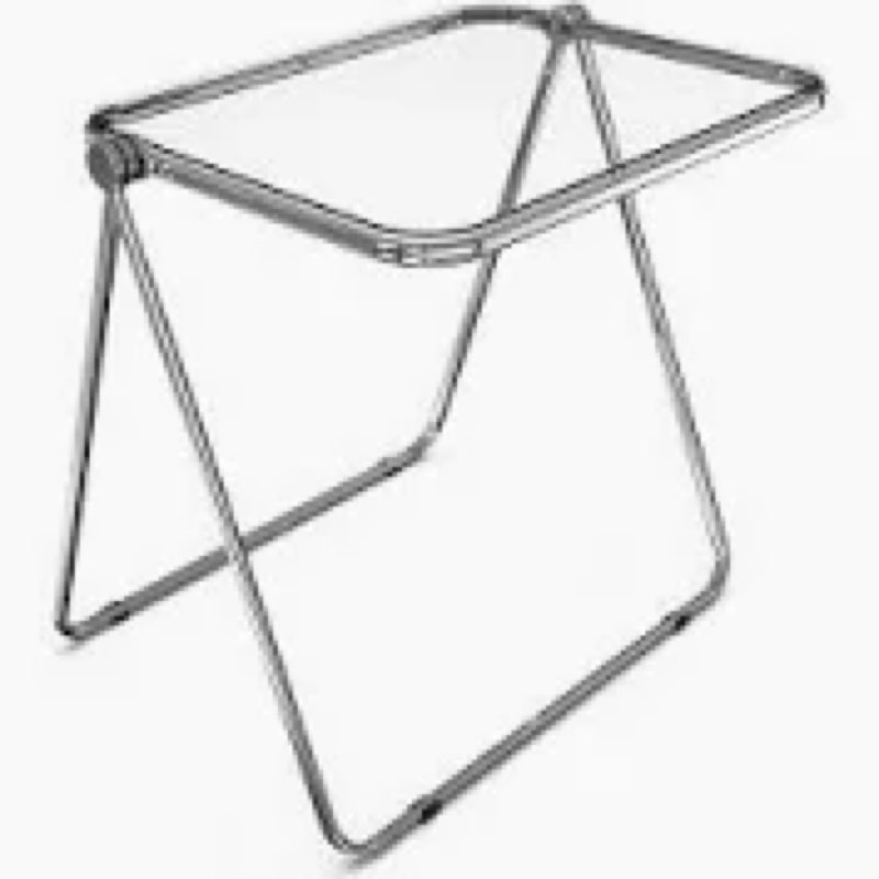 HYYTEIBL 16.2\" × 14.1\" Acrylic Folding Table, Small Lightweight End Table for Living Room, Bedroom clear