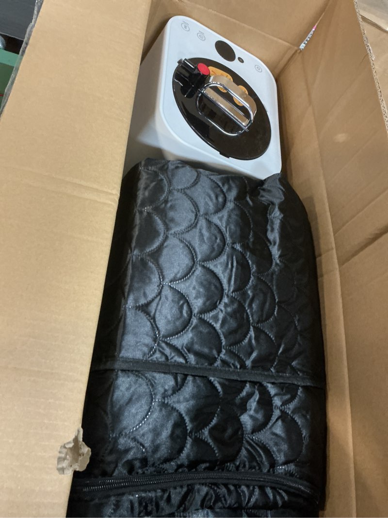 Condition photo showing Good Condition for Portable Sauna for Home, Personal SPA Steam Sauna with 10 Min Fast Heating & 9 Levels Heat, Warm Sauna Tent with 3L/1200W Steamer, Folding Chair, Remote Control for Body Relaxation,32" x 32" x 71"