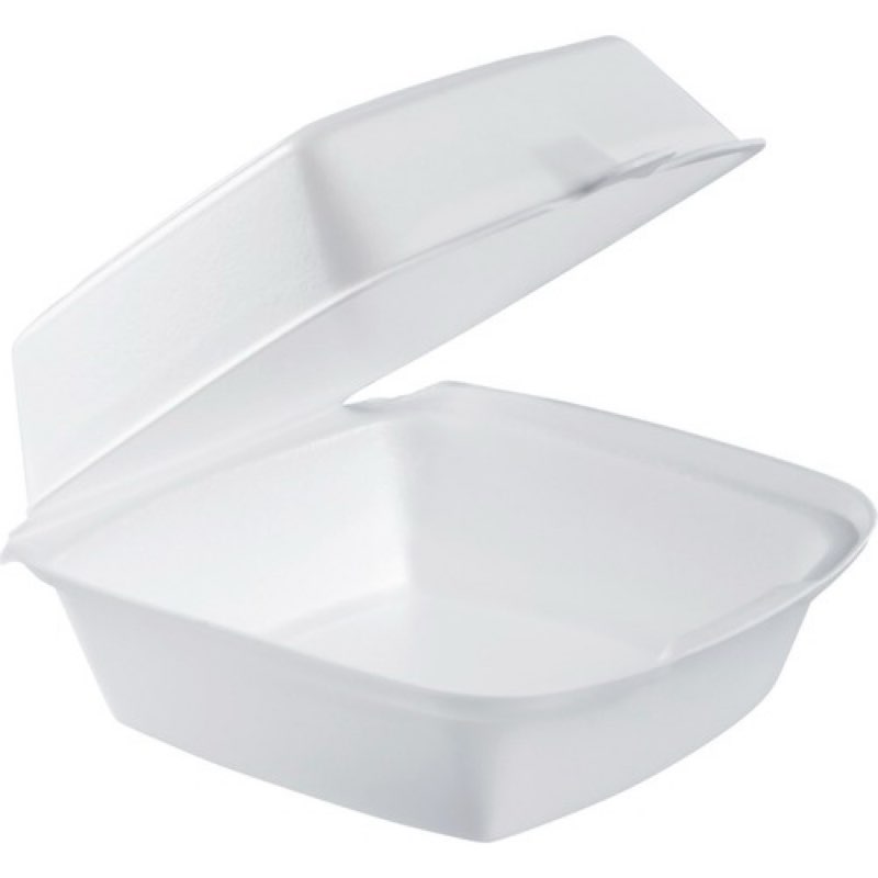 hinged lid 6" foam container (bag of 125)
