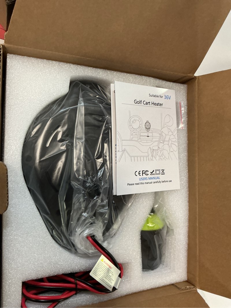 Condition photo showing New/Like New for Electric Golf Cart Heater, Upgraded Burn-Proof Grille & Infinite Temp Control & Carbon Fiber Heating, Battery Operated Heater for Club Car/Yamaha/EZGO Golf Cart Accessories 36V Green