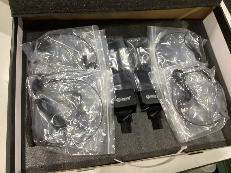 Condition photo showing New/Like New for debra audio pro uhf 4 channel wireless microphone system with cordless handheld lavalier headset mics, metal receiver, ideal for karaoke church party (with 4 bodypack (a))
