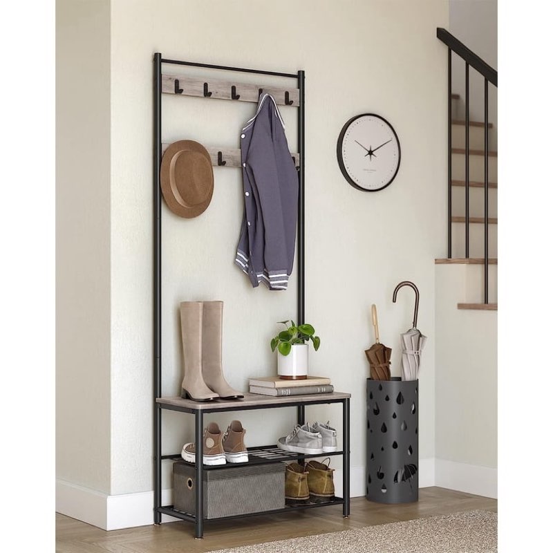  (4.5) | 86 vasagle coat rack hall tree with shoe storage bench entryway bench with shoe storage for entryway greige and black