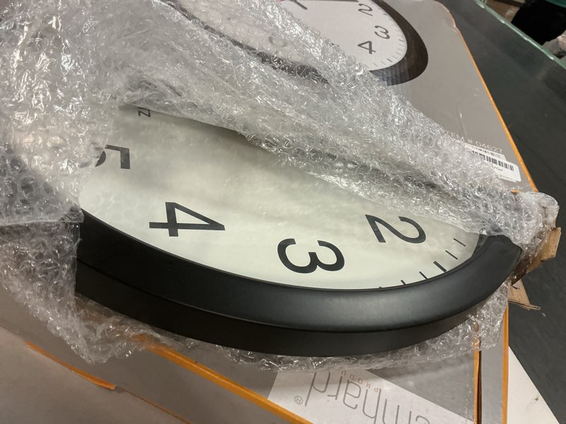 Condition photo showing Good Condition for bernhard products black wall clock silent non ticking - 16 inch extra large quality quartz battery operated round easy to read home/office/business/kitchen/classroom/school clocks