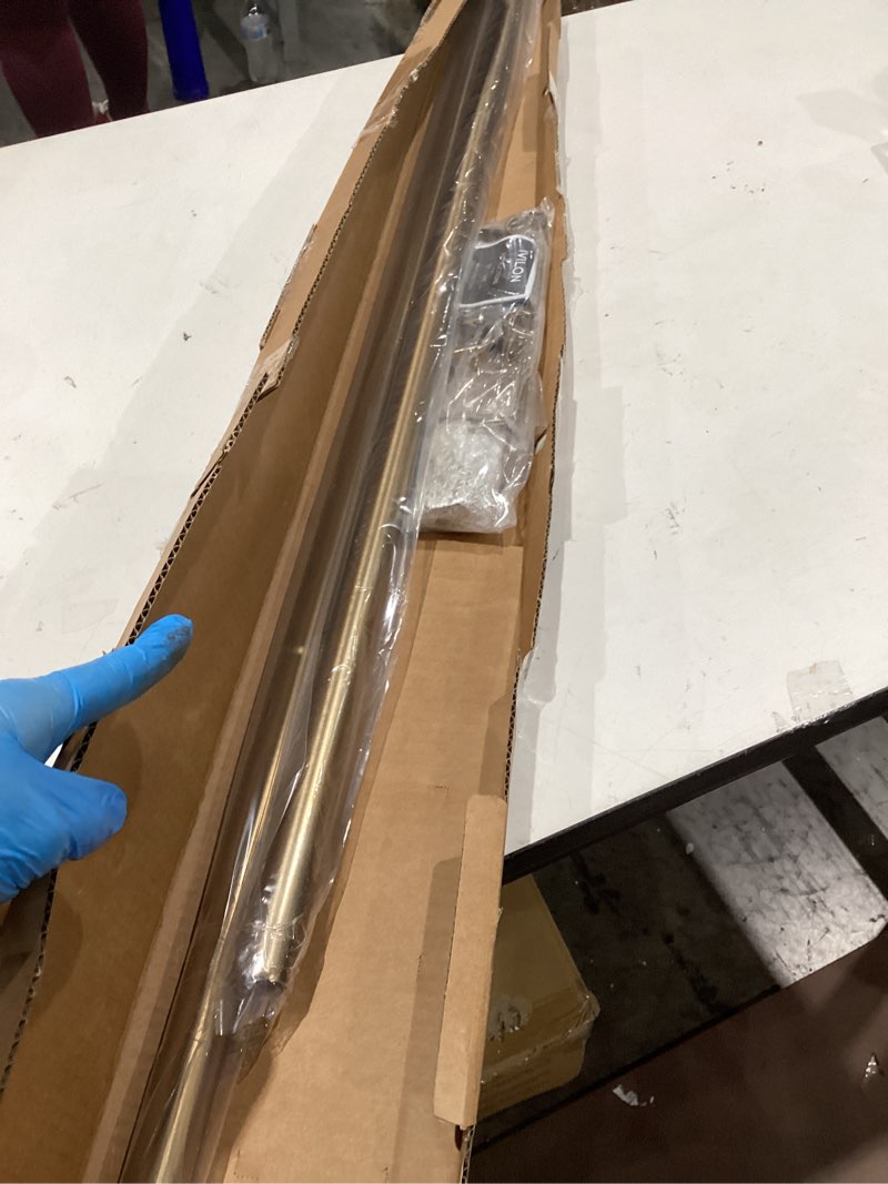 Condition photo showing Good Condition for ivilon drapery window curtain rod - end cap style design 1 inch pole. 72 to 144 inch color warm gold 72 to 144 in.