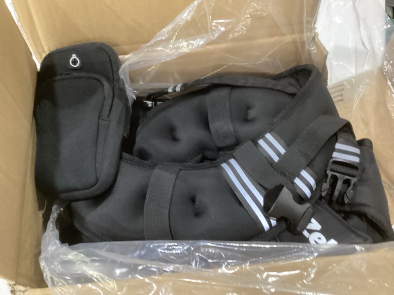 Condition photo showing As Is for zelus weighted vest, 6lb/8lb/12lb/16lb/20lb/25lb/30lb weight vest with reflective stripe for workout, strength training, running, fitness, muscle building, weight loss, weightlifting 25lb black