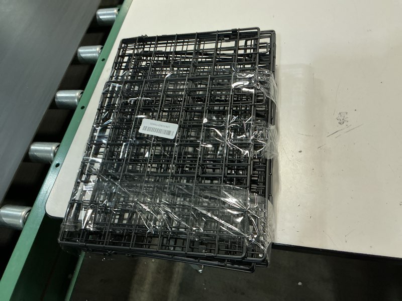 Condition photo showing As Is for 4 tier stackable closet organizers and storage shelves, foldable closet shelf organizer system, stackable storage bins drawers for clothes organizer system, black(patent pending) 4 tier black