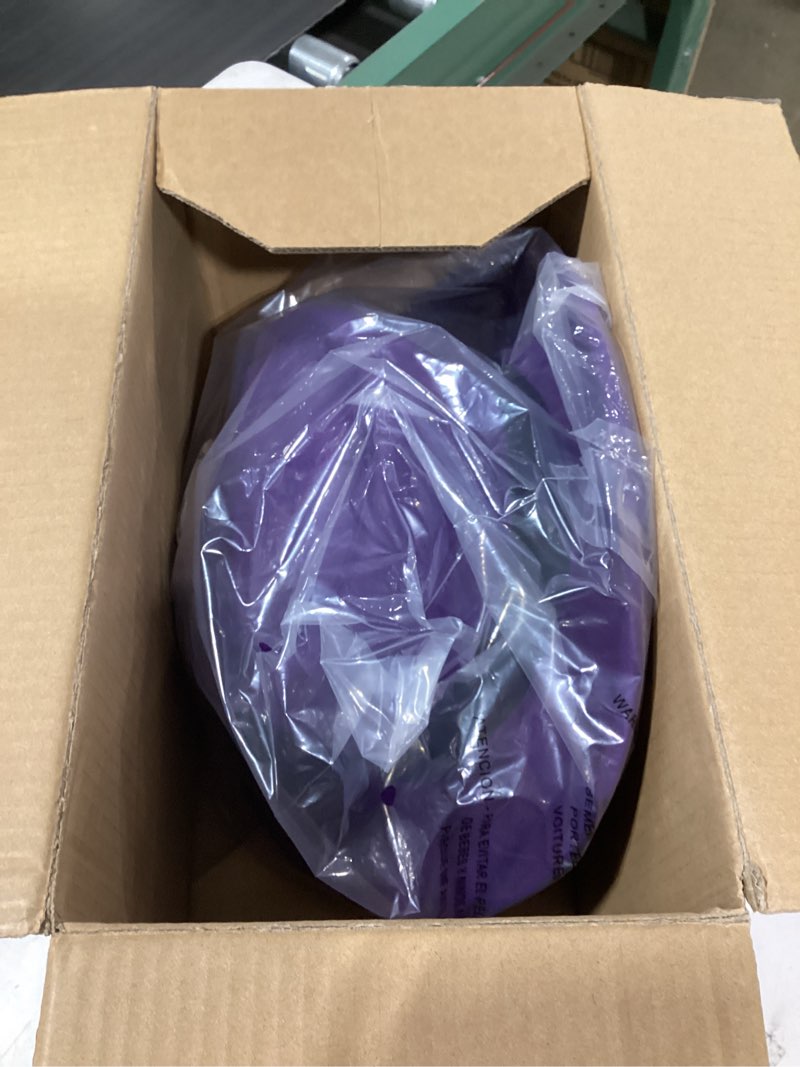Condition photo showing New/Like New for wool felt fedora hats for women men, wide brim flat top hat porkpie hat, jazz hat with feather unisex one size purple