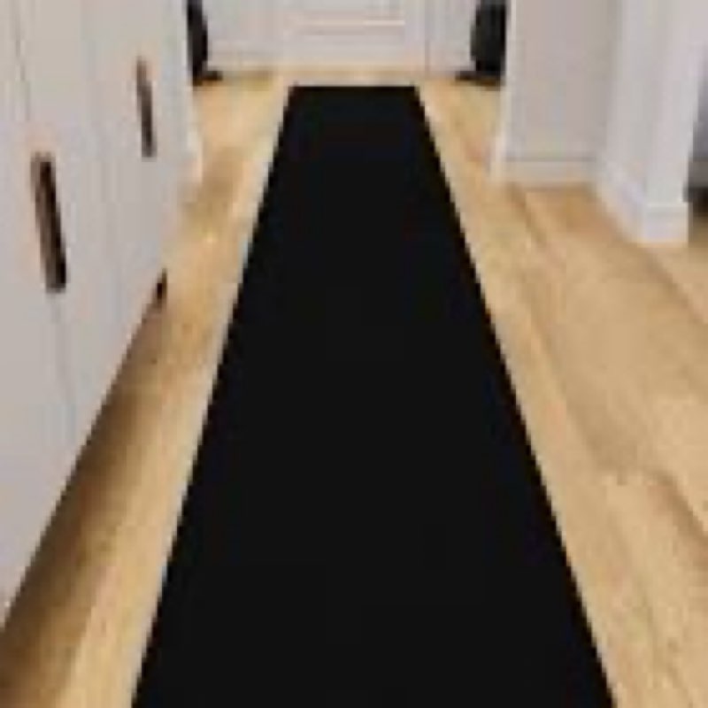 ottomanson hallway runner rug – non-slip low pile carpet runner for entryway, stain resistant & easy