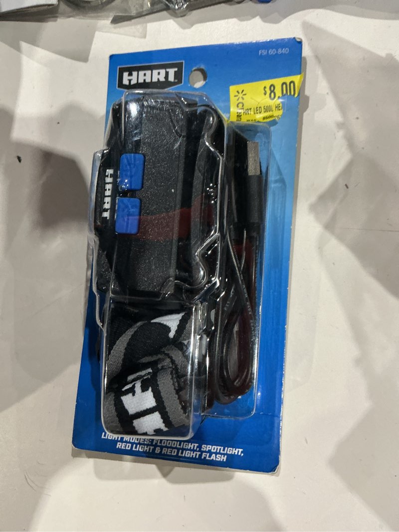 Condition photo showing Good Condition for hart rechargeable led headlamp, hands free, adj. headband, 5 lighting modes, tilt head, 500 lumens