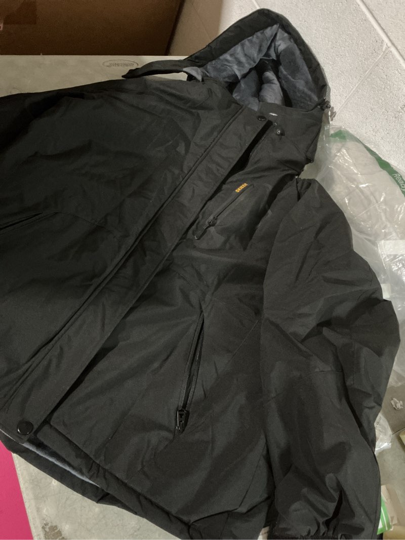 Condition photo showing Good Condition for skieer women's waterproof ski jacket warm winter coat fleece snowboarding coat xx-large black