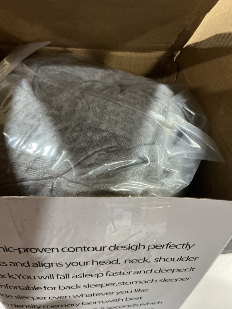 Condition photo showing Good Condition for cervical neck pillow for pain relief sleeping, contour memory foam pillows, ergonomic side sleeper pillows for adults, orthopedic neck support pillow for back stomach sleepers-king size king size-28.4''lx16.5''wx5.5''h dark grey&grey-grid