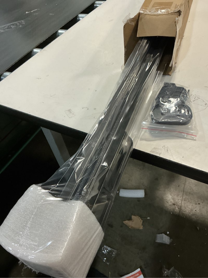 Condition photo showing New/Like New for Retractable Baby Gates for Stairs, 55" Wide Mesh Baby Gate for Doorways, 34" Tall Dog Gate Suitable for Baseboards, Wide Child Gate for Hallways, Kitchen, Deck, Indoor & Outdoor, Black Black 55"Wide x 34"Tall