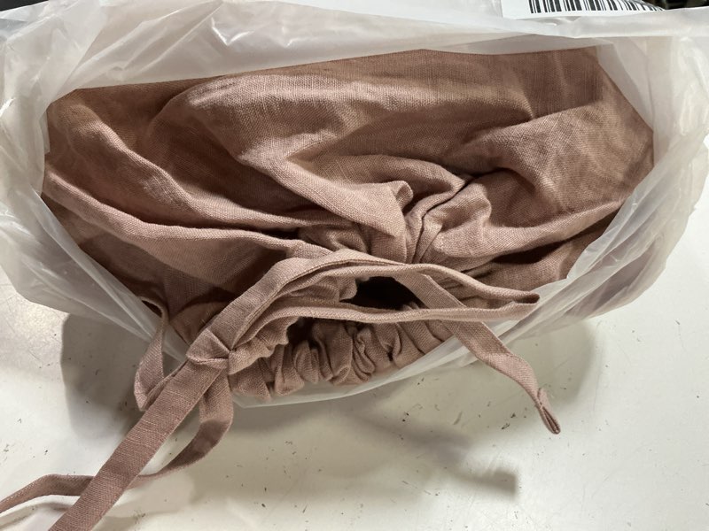 Condition photo showing Good Condition for quince linen duvet cover set full / queen 2.130 dusty mauve
