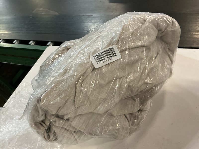 Condition photo showing As Is for european linen duvet cover set, king/cal king, natural chambray