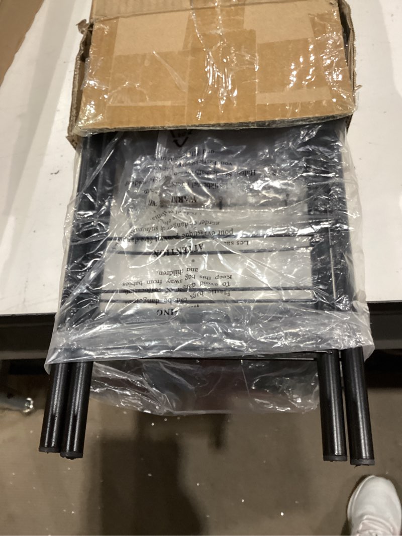 Condition photo showing Good Condition for household essentials matte black slim, 3 shelf storage cart with wheels 7" black - basic
