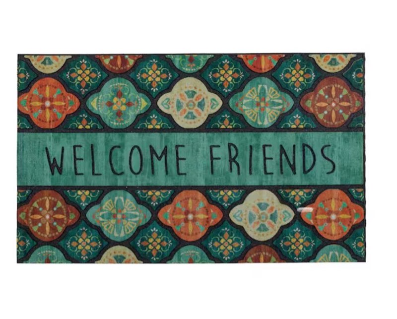 Friend Medallion Multi 18 in. x 30 in. Door Mat 