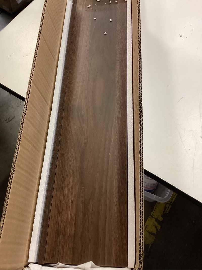 Condition photo showing Good Condition for 55.1 inches long floating shelves, 2 set rustic wall shelf for bedroom, nursery book shelf with lip, picture ledge shelf for living room, bathroom, kitchen - walnut walnut 55.1 in