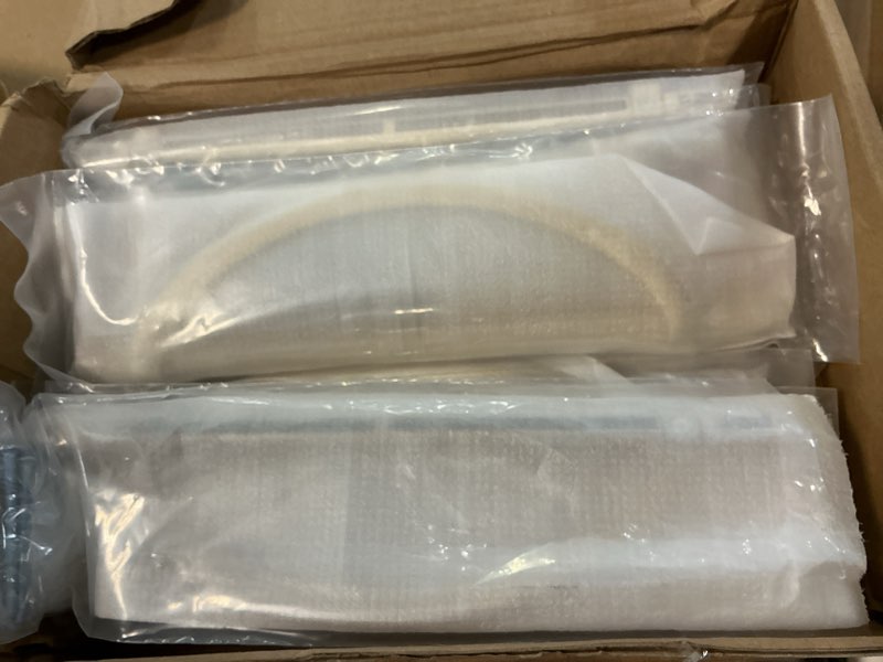 Condition photo showing New/Like New for filta 10 pack 7.6 inch(192mm) hole centers brushed gold cabinet pulls,stylish kitchen cabinet handles half moon zinc alloy cabinet hardware for cabinets cupboard handles drawer pulls 7.6" hole center brushed gold