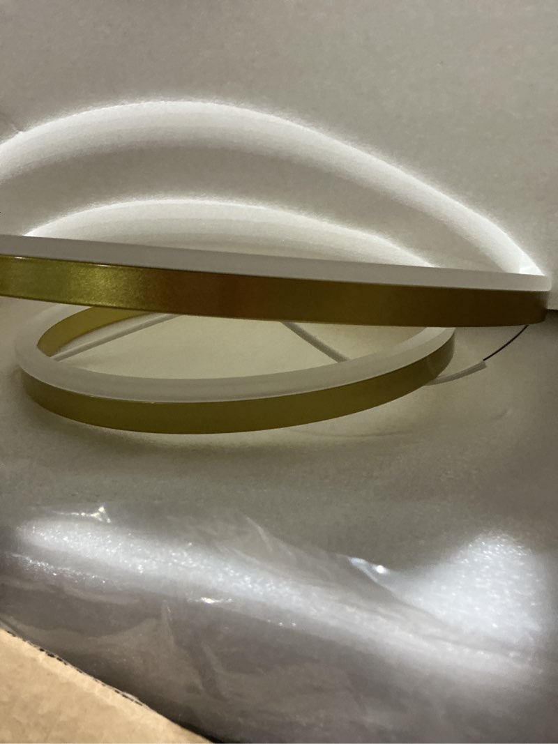 Condition photo showing Good Condition for Modern LED Ceiling Light 106W Dimmable LED Acrylic Ceiling Lamp with Remote Control 6 Rings Flush Mount Ceiling Light Gold Ceiling Chandelier for Living Room Dining Room Bedroom Kitchen (5+1G01) Gold 6 Rings