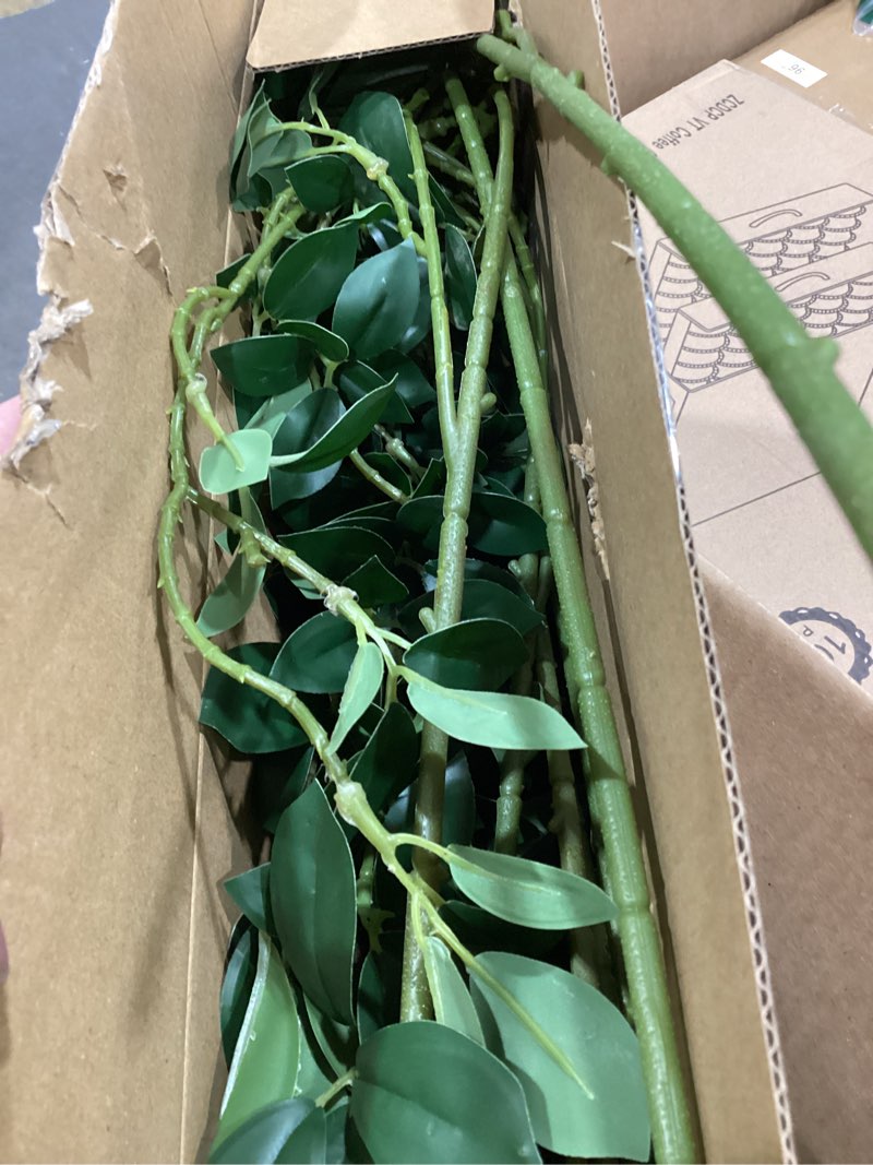Condition photo showing Good Condition for giegxin 200 pcs artificial eucalyptus stems leaves bulk 11.8 inches tall silver dollar eucalyptus fake greenery stems faux plant for floral arrangement vase gray green leaves decor wedding